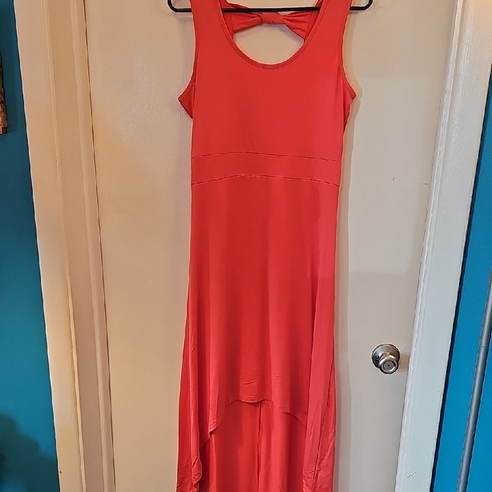Salmon Asymmetrical High-Low Sundress